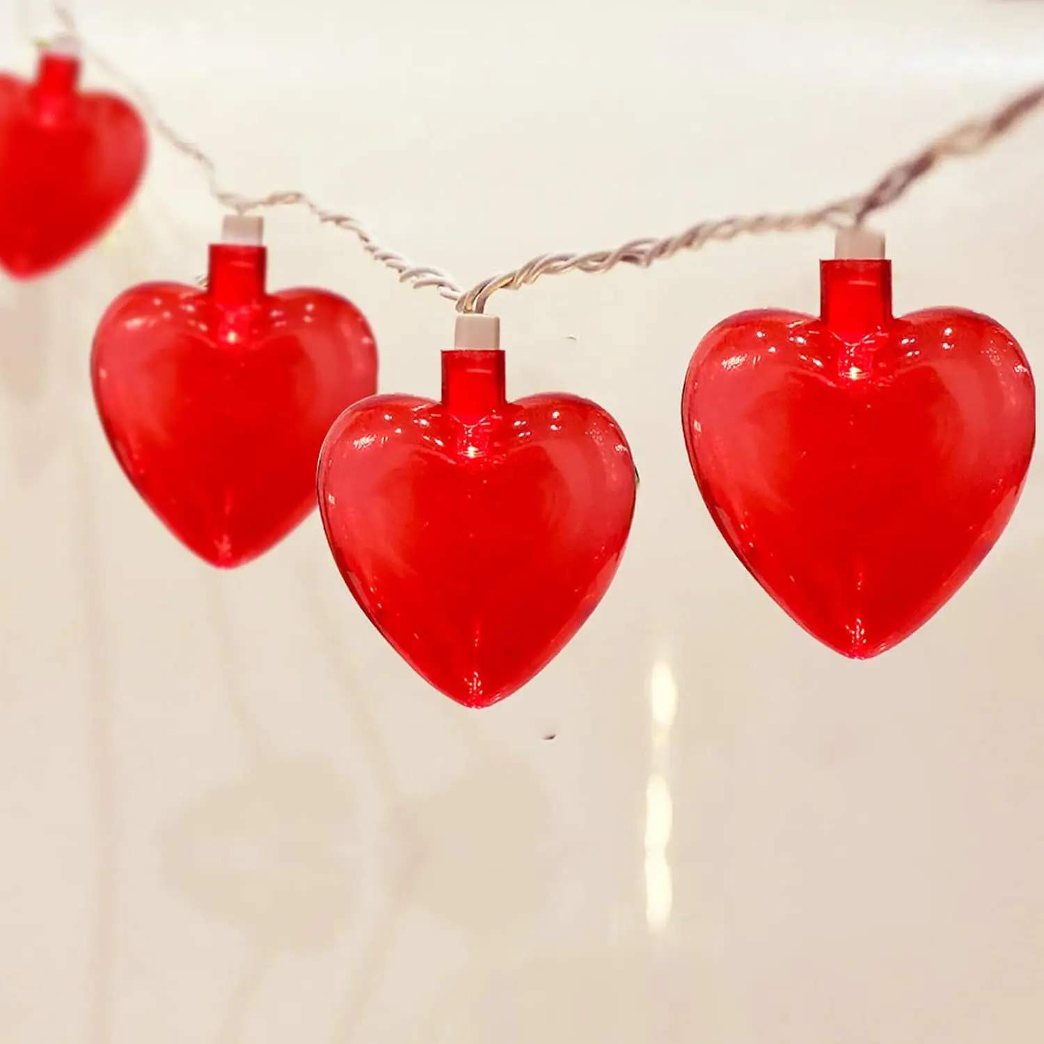 Valentines  String Lights Plug in, 8.5Ft Outdoor Valentine's Day Decorations Lights with 10 LED  Lights, Heart Fairy String Lights for Indoor  Window Wedding Party Xmas Decor