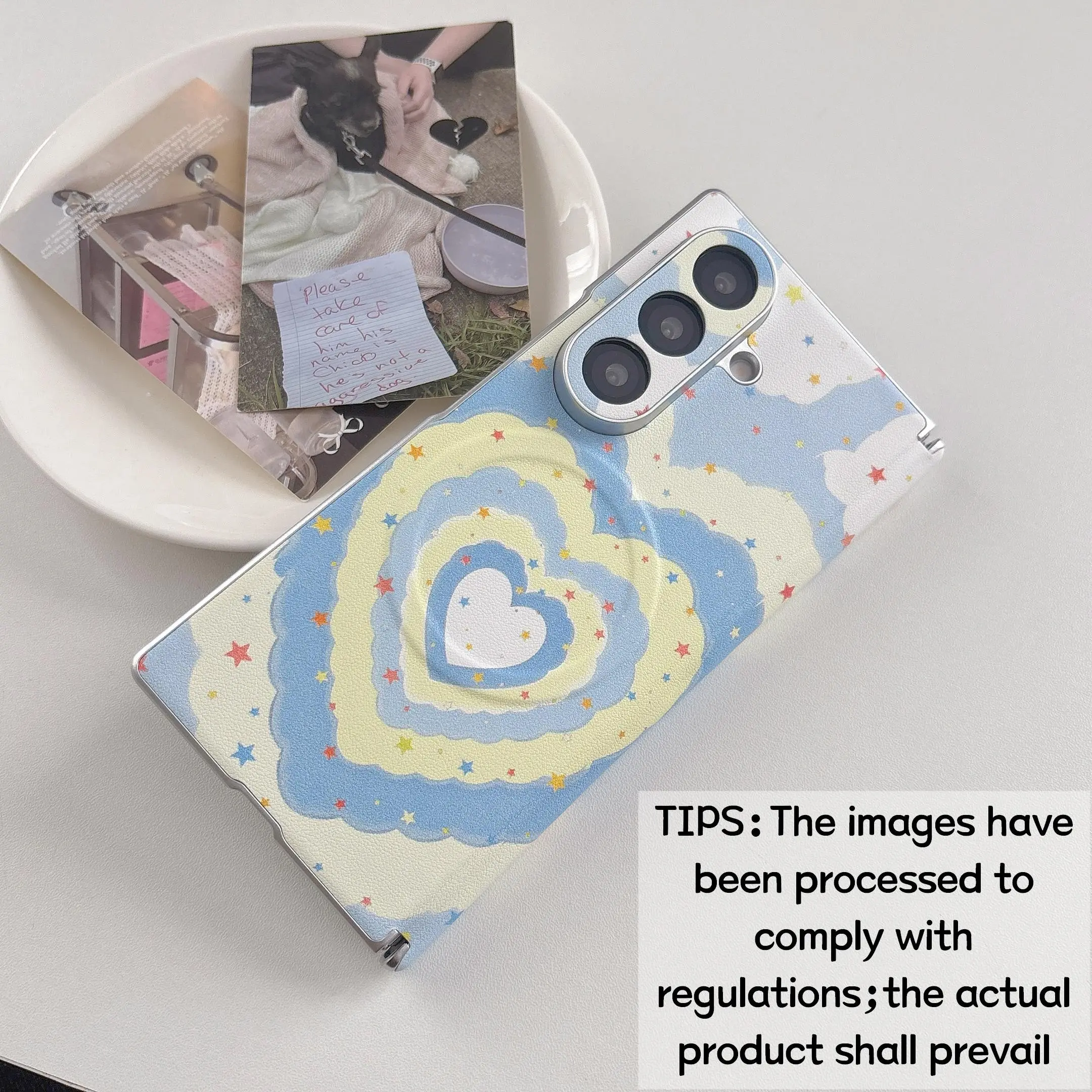 Dual-axis leather grain magnetic wave heart phone case, magnetically compatible with wireless charging, suitable for Samsung Galaxy Z Fold 7/6/5/4, stylish and fresh protective case, uniquely designed for daily use, protective shell, Cover, Wavy heart