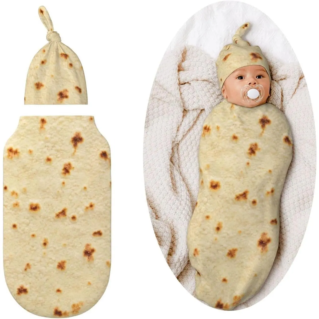 Soft Tortilla Burrito Baby Swaddle Blankets for Girls and Boys(Gift)