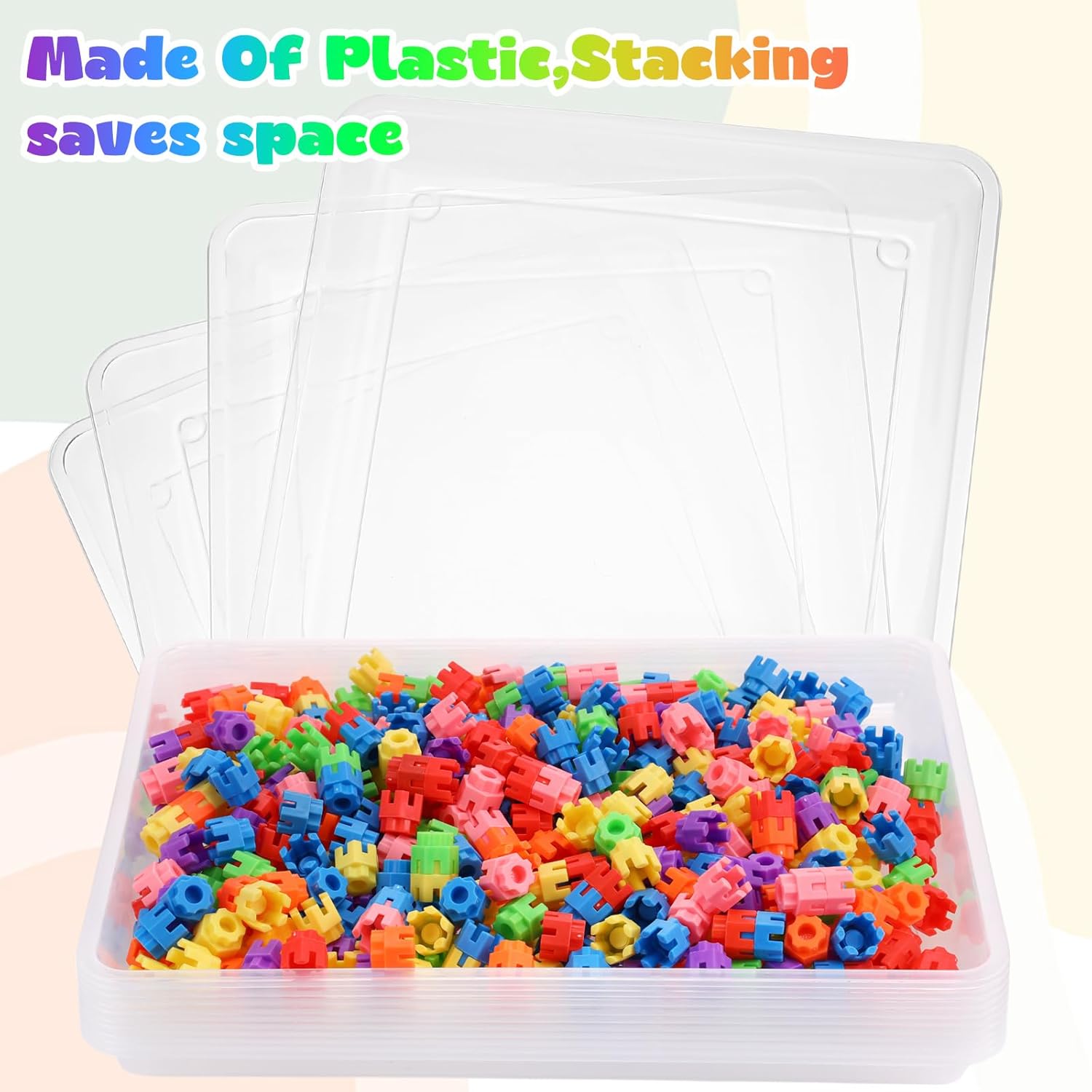 10 count Flat Storage Organizer Tray Bin Letter Size Paper Tray for Classroom Plastic Stackable File Organizer for School Office Teacher Book Organization(Clear,16.14 x 11.81 x 1.38 Inch) 10 count Flat Storage Organizer Tray Bin Letter Size Paper Tray for Classroom Plastic Stackable File Organizer for School Office Teacher Book Organization(Clear,16.14 x 11.81 x 1.38 Inch)