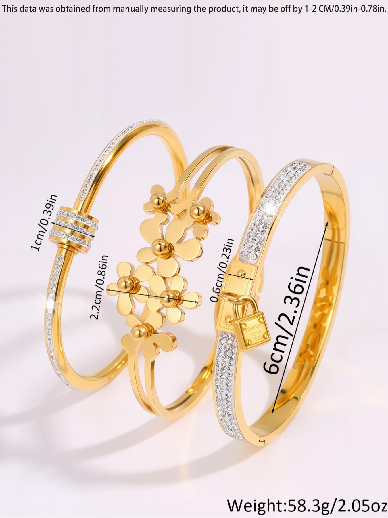 Elegant Luxury Bracelet Set, Stainless Steel Jewelry for Women & Men, Trendy All-match & Exquisite Jewelry for Birthday Gift