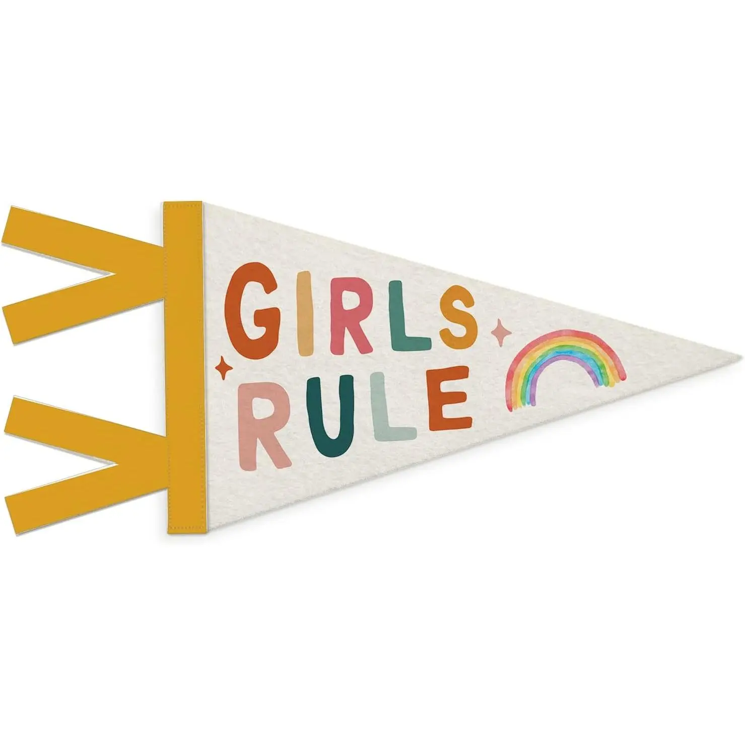 Girls Room Decor, Girls Rule Playroom Wall  Pennant Flag Felt Banner, Boho Rainbow Wall Decor for   Girl  Room Bedroom Playroom