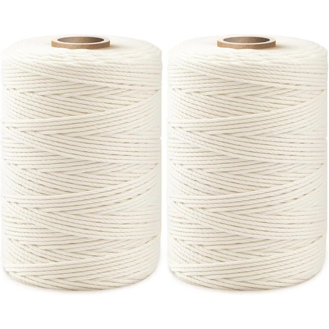 Women's Blouses & Shirts Cotton Twine - 1200ft (600ft x 2 Rolls), 2mm, Multiple Packs for Cooking Meat Roasting, Baking, DIY Crafts