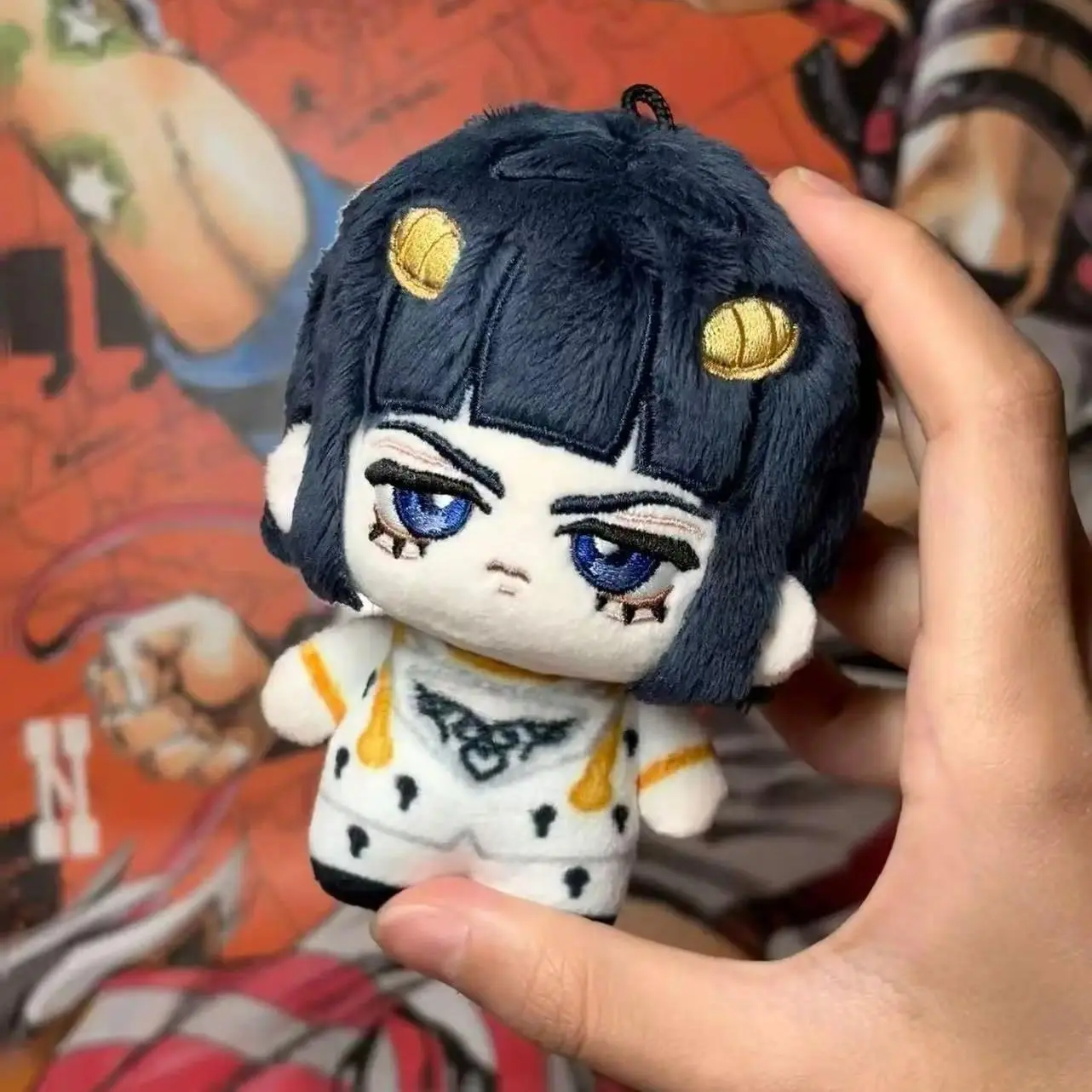 10cm Stuffed Bruno Plushie Doll Toys Anime Bucciarati Decorative Pendant Keychain Plush Doll Fans Holiday Xmas Gifts