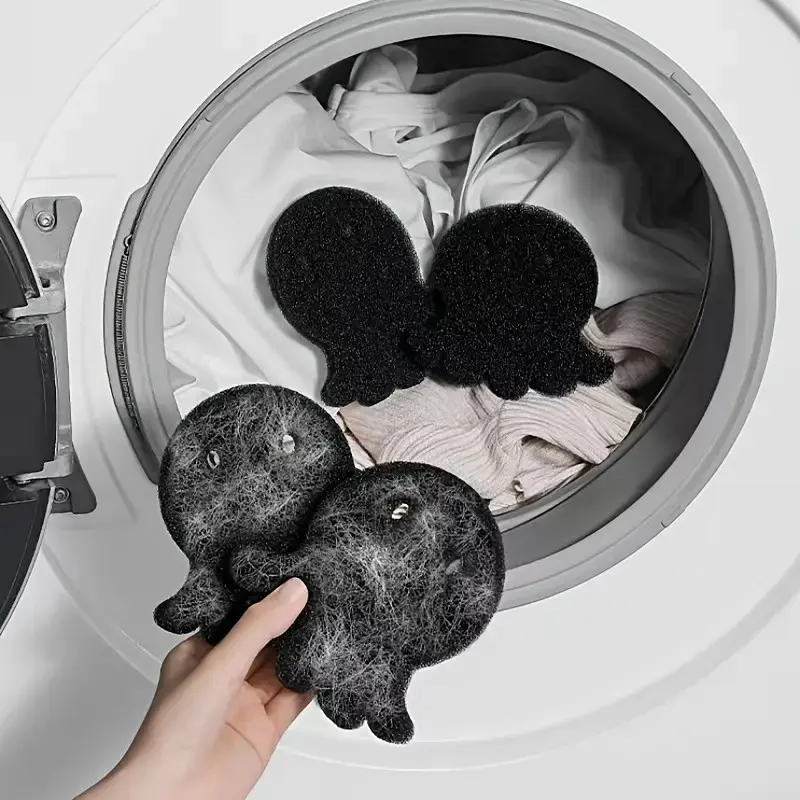 Octopus Shape Washing Machine Hair Filter, 8-Pack, Cute Animal Design, Home Use, Laundry Tools & Accessories, Includes Laundry Balls