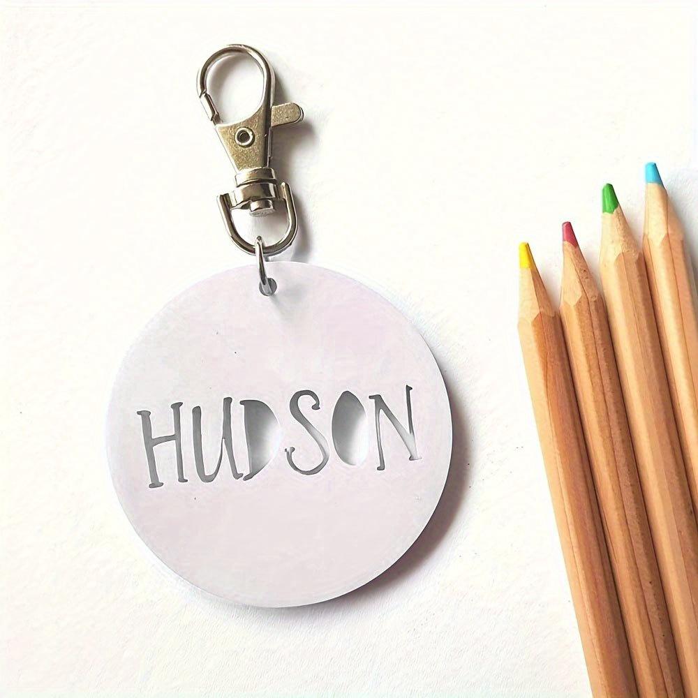 1 Custom Acrylic Name Keychain, Double Layer Backpack Personalized Letter Keyring, Cute Charm with Hardware, Ideal Choice for Halloween And Christmas Back to School Gifts