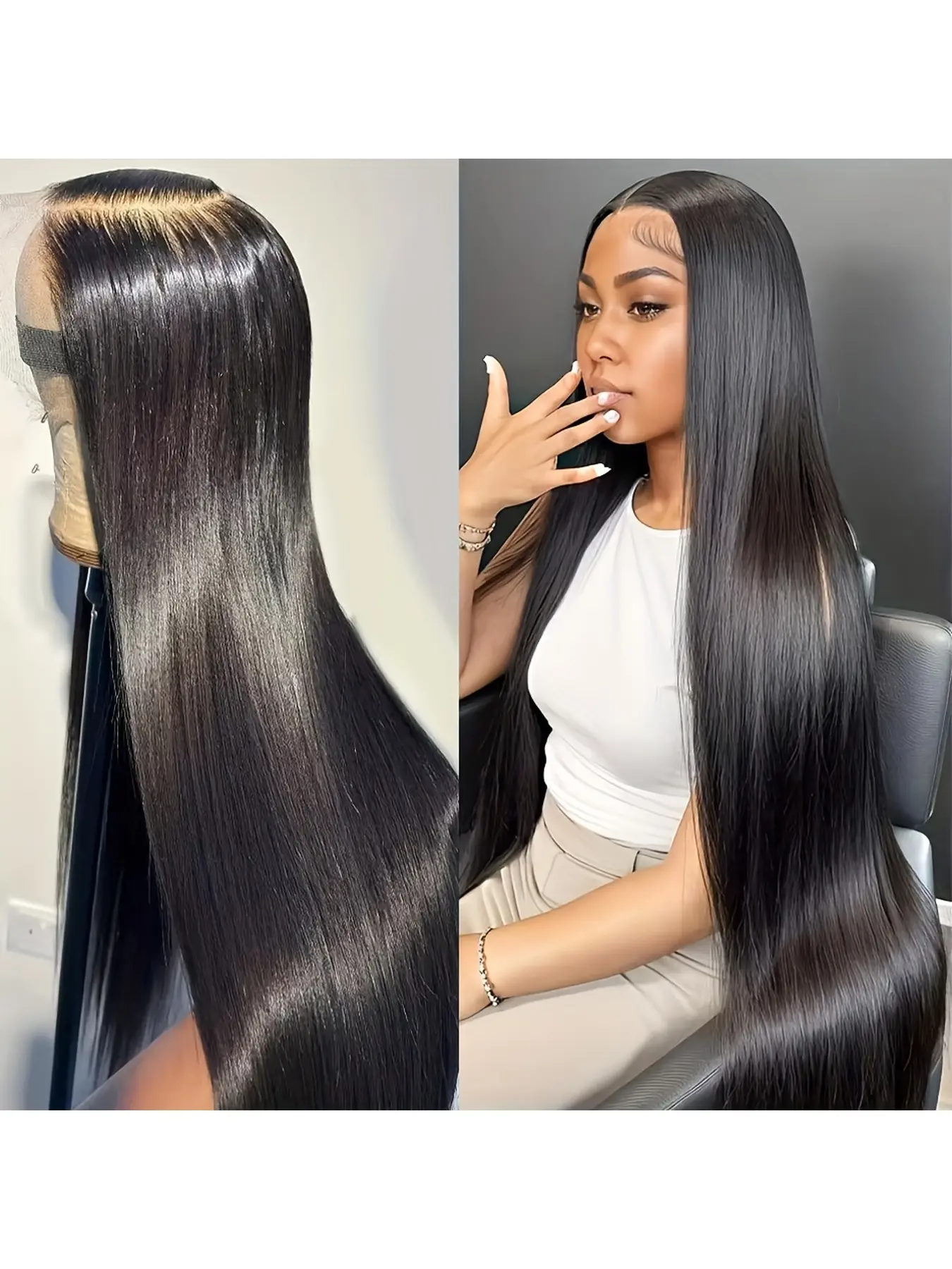 13X4 Lace Frontal Human Hair Wigs Straight Pre-Plucked HD Lace Front Human Hair Wigs Wigs Natural Brazilian Hair Wig for Women Natural Look And Feel, Daily Hair Accessory And Fashion Hairstyle, Party Wigs, Role Play