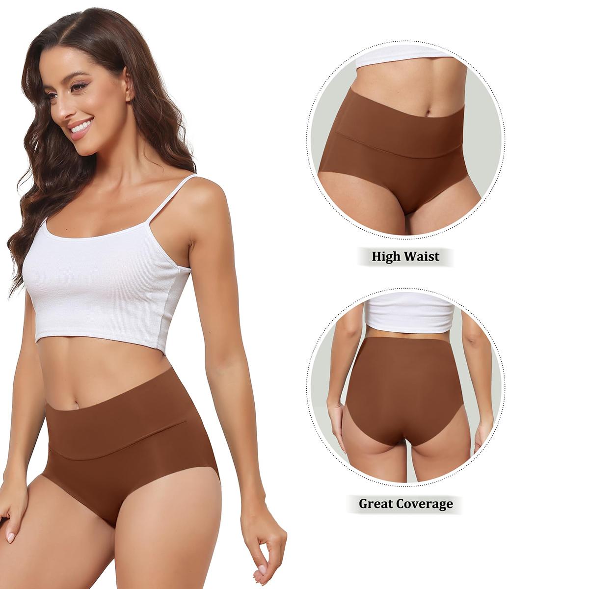 LEVAO Women's High Waist Seamless Underwear No Show Breathable Panties Full Coverage Invisible Brief, Comfortable Daily Panties 6/12 Pack S-XXL SpringStatements