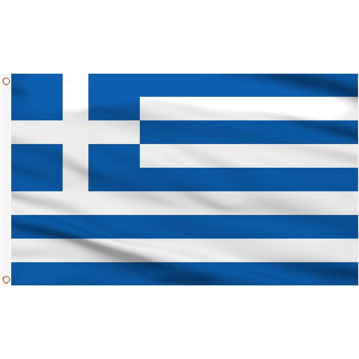 Greece National Flag - Light 60x90cm/2x3ft Blue-White Horizontal Stripes with White Greek Cross (Upper Left), Single-Pole Patriotic Gear for Party, Camping, Garden Outdoor Hanging Decoration Banner