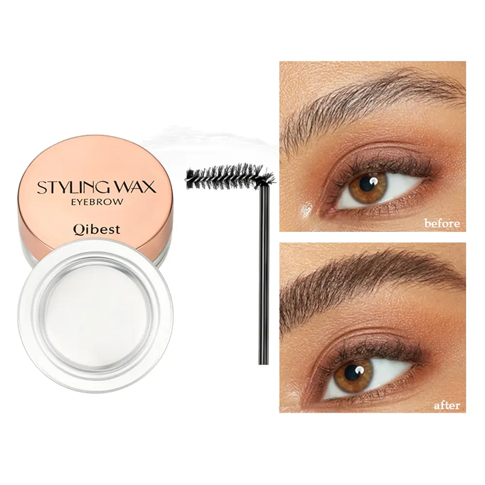 Clear Eyebrow Styling Wax, Long Lasting Brow Shaping Wax, Quick Dry Invisible Eyebrow Gel Wax, Lightweight Non-Sticky No Clumping Eyebrow Pomade for Feathered Wild Brow Look Brow Makeup Products