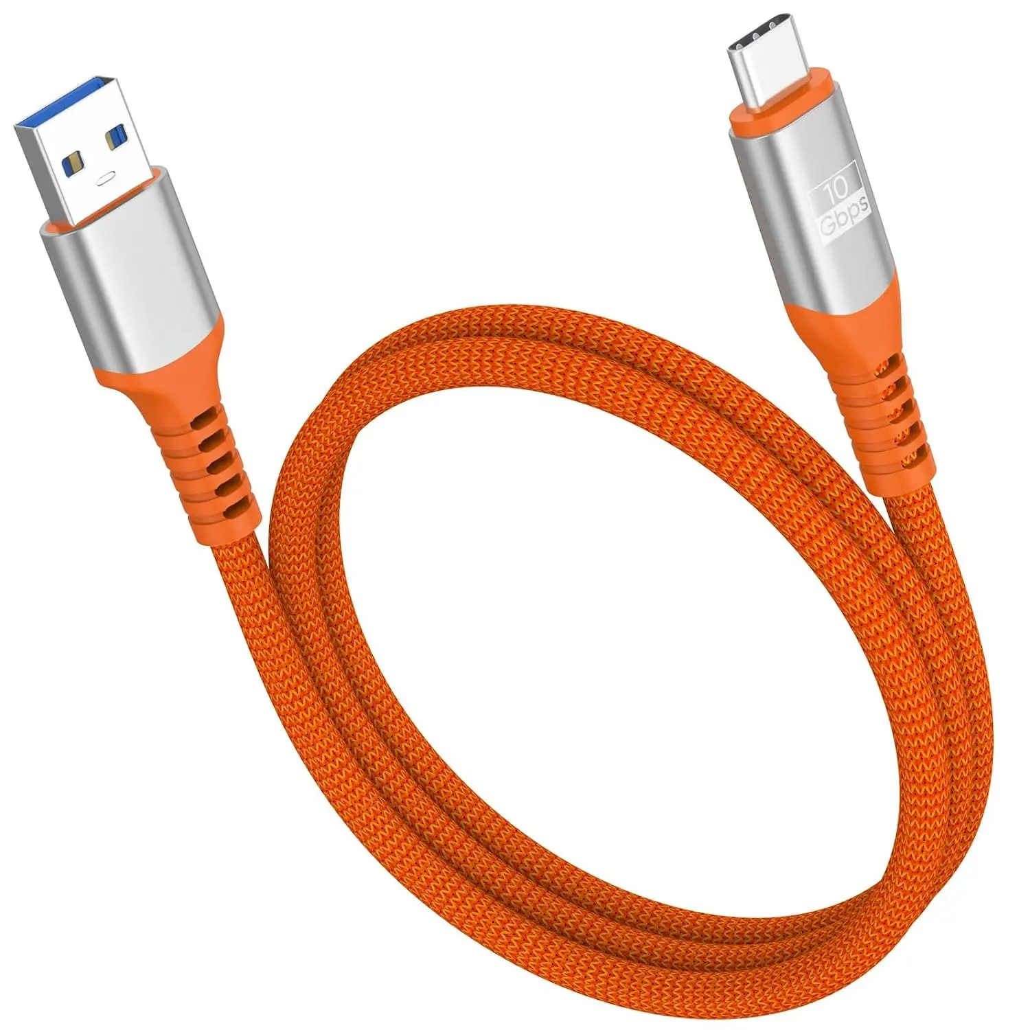 USB A to USB C Cable, 3ft Nylon Braid Synthetic Fiber Single Cable, 10Gbps USB3.1/3.2 Gen 2 High-Speed Data+Power Cord, 3A Charging, Durable for Samsung Galaxy 17/16/15 Phones, T7 External SSDs, Android/IOS Devices, Laptops, PCs