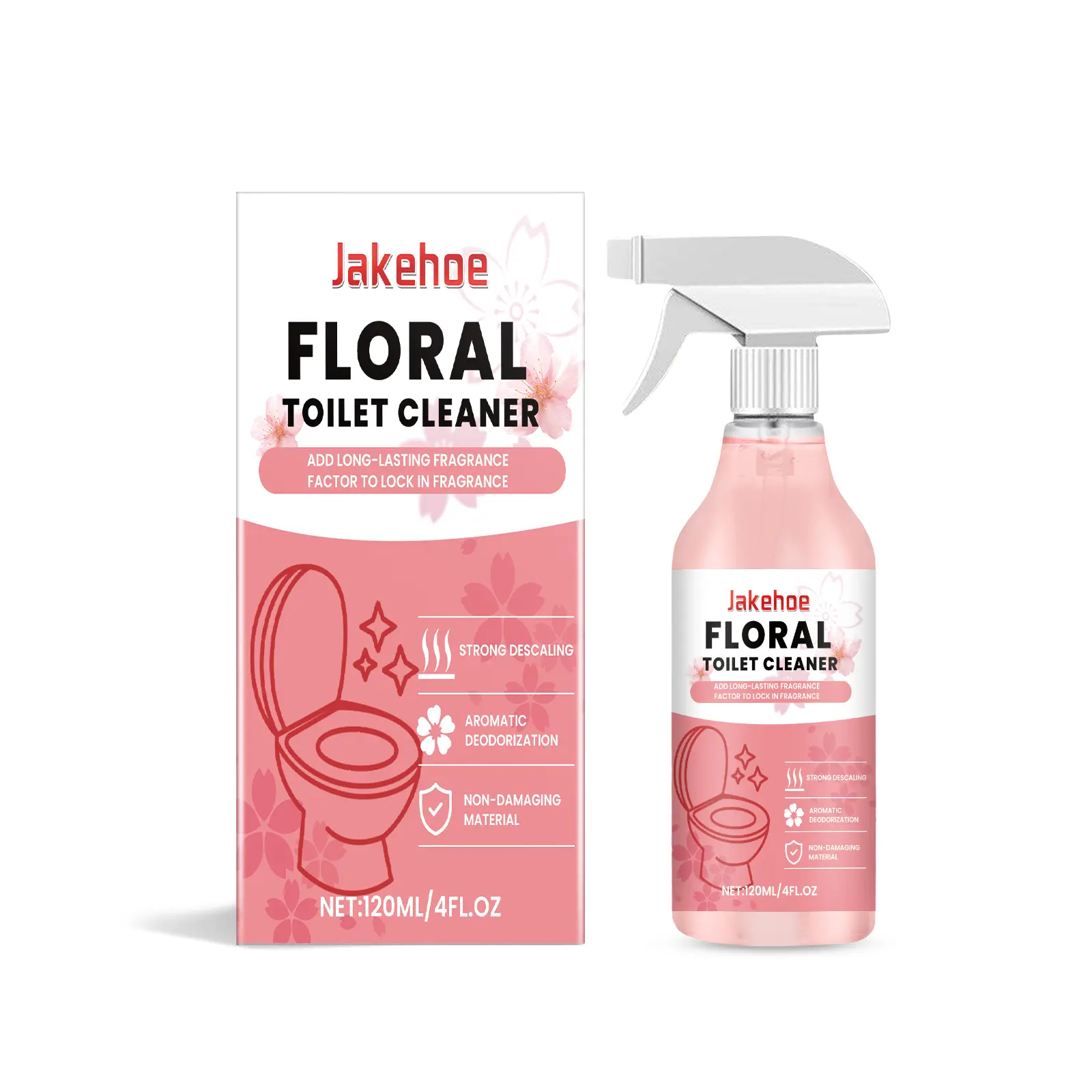 Jakehoe Floral Scent Toilet Cleaner Liquid Bathroom Toilet Cleaner Floral Scent Toilet Fragrance Deodorizer Stain Remover