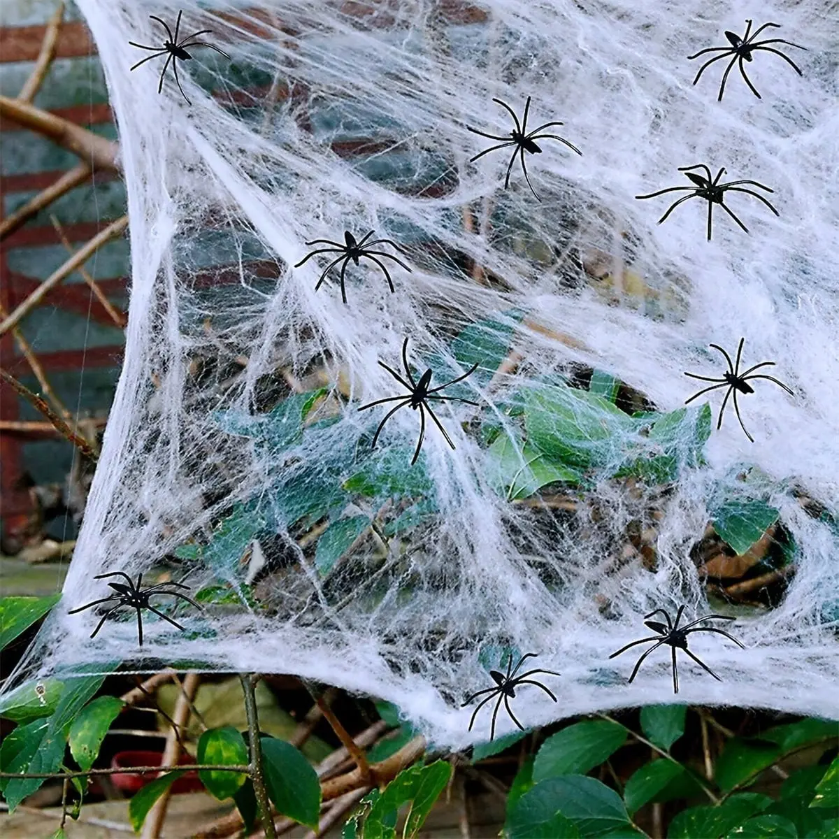 Spider Webs Halloween Decorations, Festive Decoration, 20/50/100g Super Stretch Cobwebs, Bonus Fake Spiders, Indoor and Outdoor Party Supplies