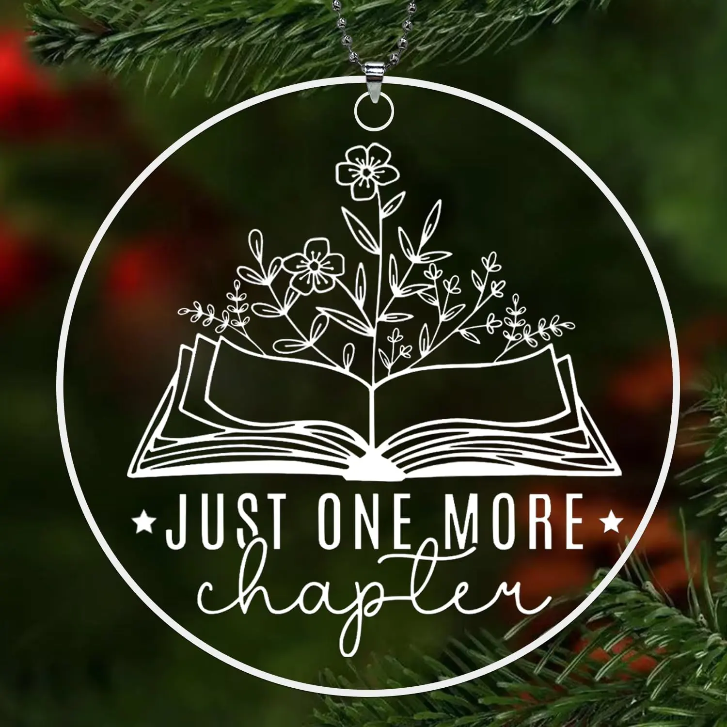 Book Ornaments for Christmas Tree,Book Lover Christmas Ornaments 2026,Book Lovers Gifts for Women Men Readers Librarian,Gifts for Book Lovers,Book Lover Ornament - Just   Chapter