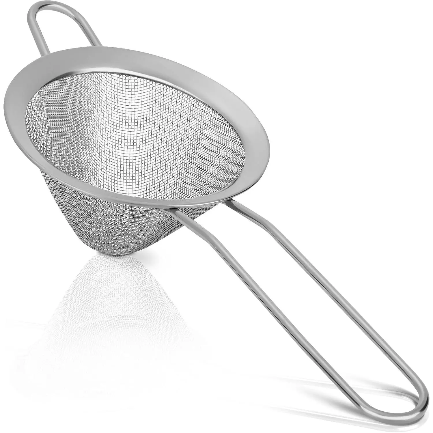 304 SS Conical Fine Mesh Strainer, Reinforced Anti-Break Handle, 3.3" Silver Mini Sieve for Drinks, Tea, Cocktails, Coffee, Citrus Juice (Home Supplies Food Strainer)