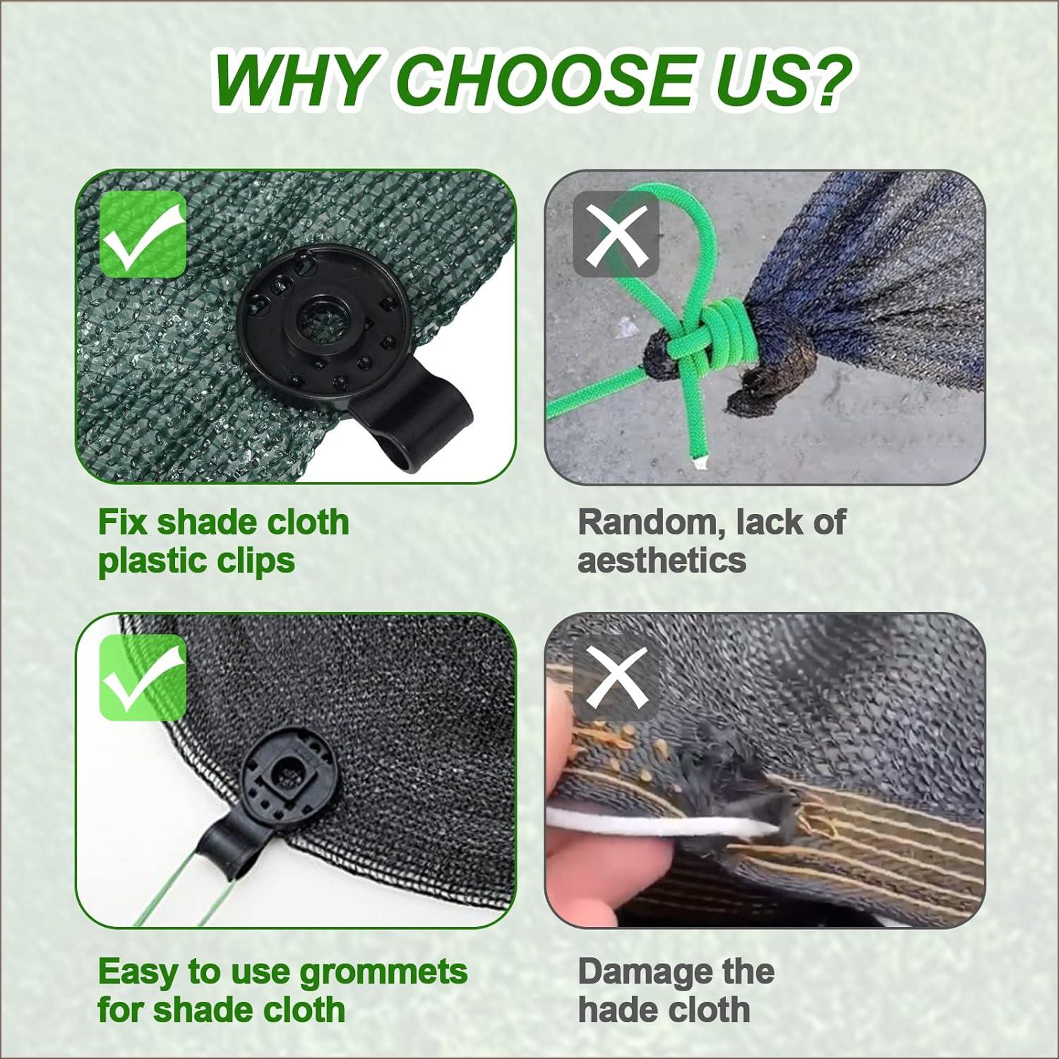 50 PCS Heavy Duty Shade Cloth Clips, Lock Grip Clamps for Sun Shade Sail, Tarps, Mesh & Canopy, Windproof Awning Holders for Outdoor Summer Use