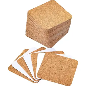 60 Pieces 4 x 4 Self Adhesive Square Cork Coaster Backing Sheets for DIY Coasters Crafts Tiles Supplies