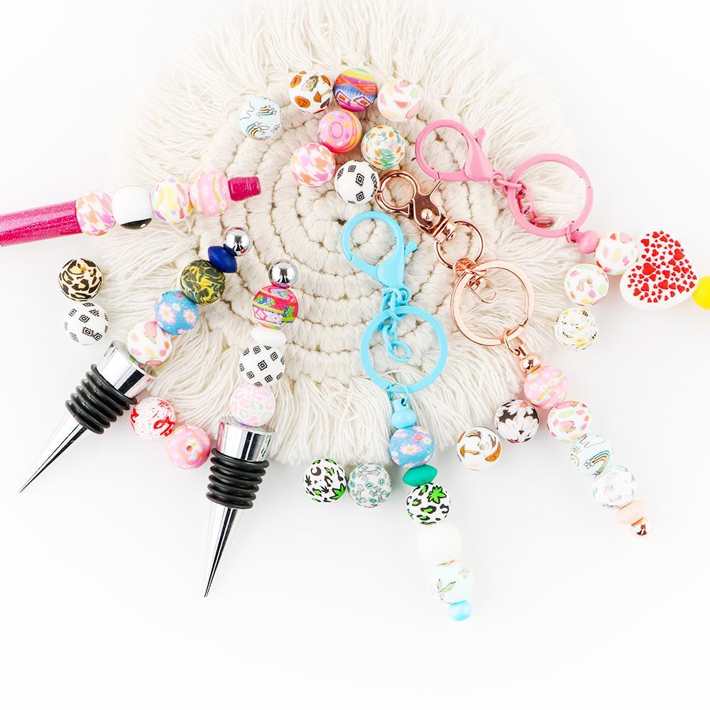 15mm Silicone Beads Kit, Bead Set, 20pcs/box DIY Galaxy Beads for Bracelet Necklace Earrings, DIY Jewelry Making Supplies for Women & Teenager, Acrylic Bead Mix Bead Assortment