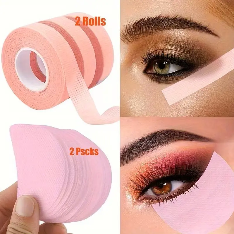 Four-Piece Eyeshadow Tape Set, Includes 2 Packs of Eyeshadow Stickers, Non-Woven Makeup Protection Film, Ideal for Eyeliner, Mascara, Lipstick