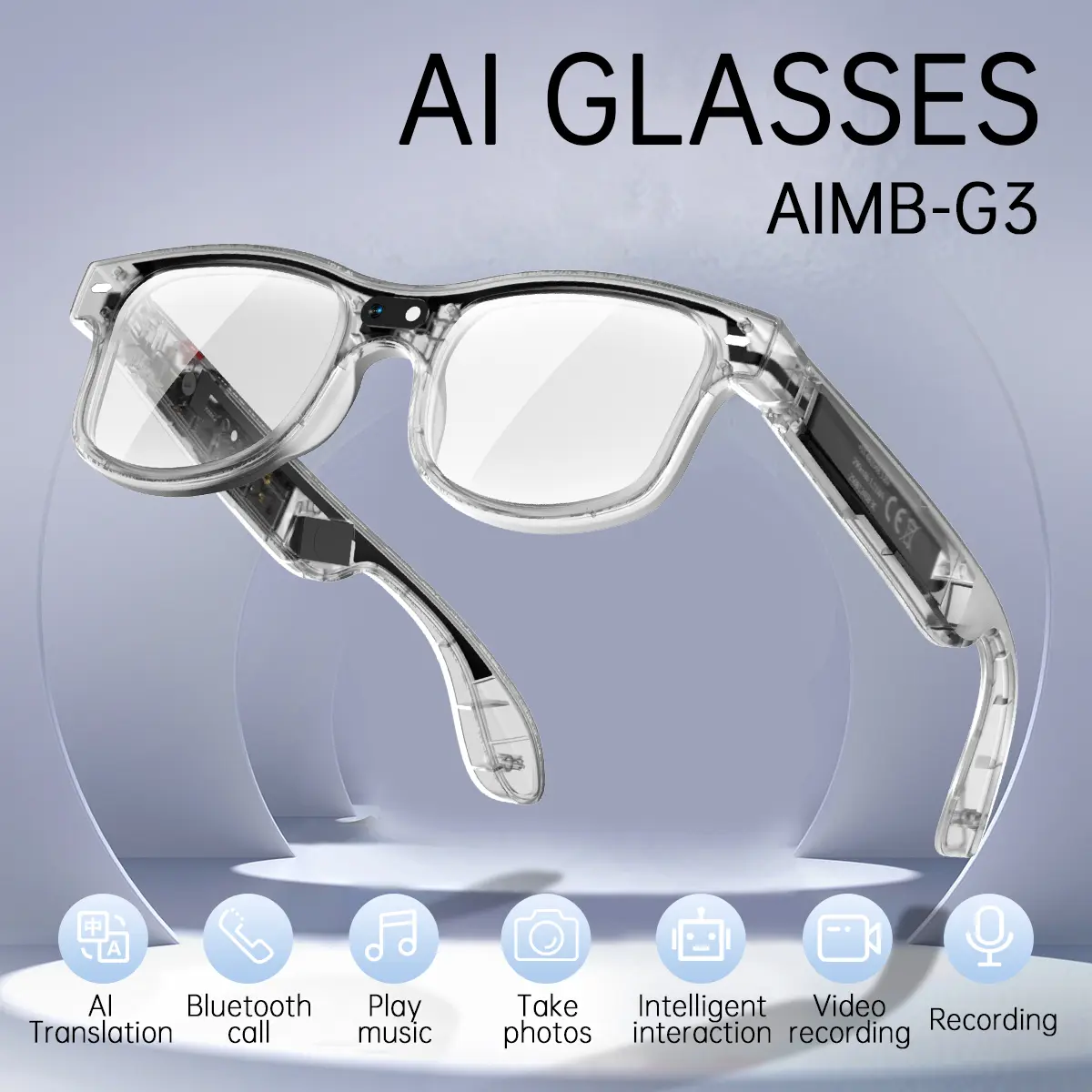 Photochromic AI Camera Glasses with 8MP Photochromic Lenses ,Button Touch Adjustment for Travel Outdoor Adventures Hands-Free Photography 160+Languages Real-Time Translation Bluetooth Wireless Wearable Video Recording UV Protection