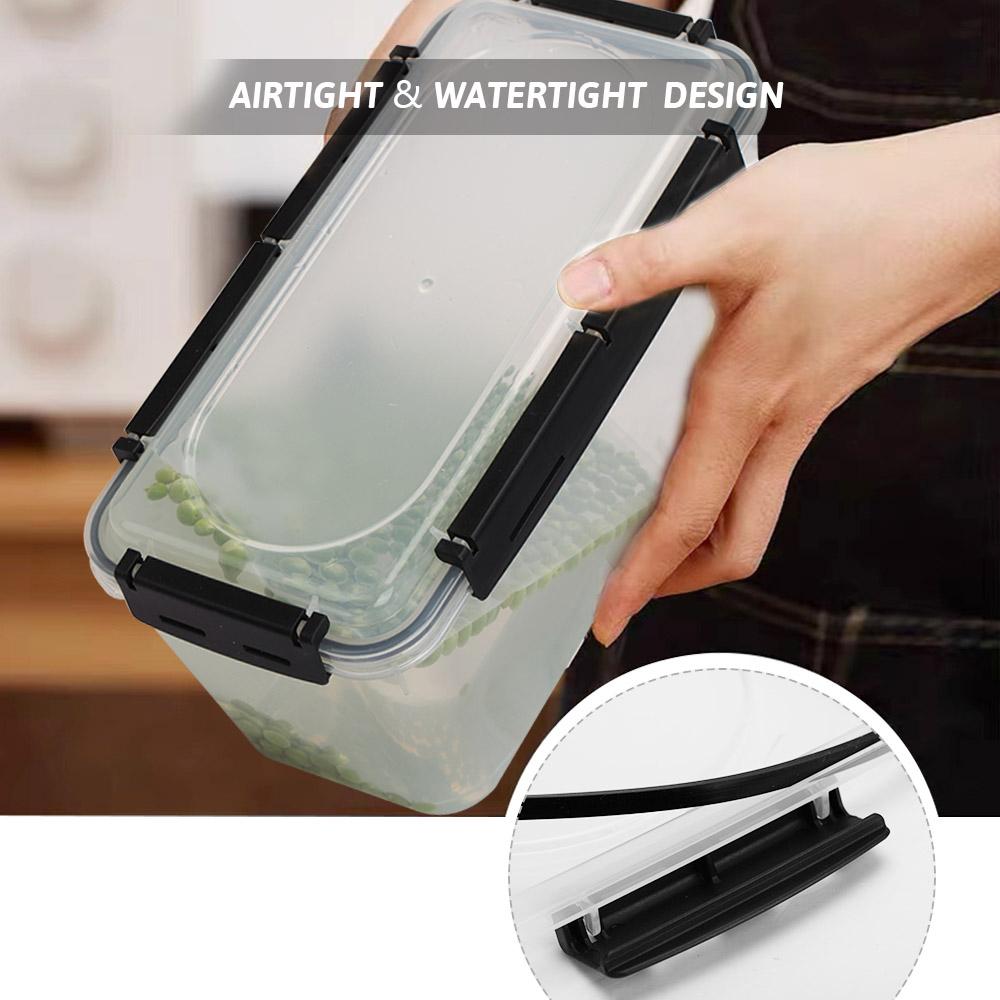 Airtight snack box container Clear Food Storage Waterproof kitchen organizer  Grains Stackable seal jar fruit vegetable Utensils Airtight Silicone