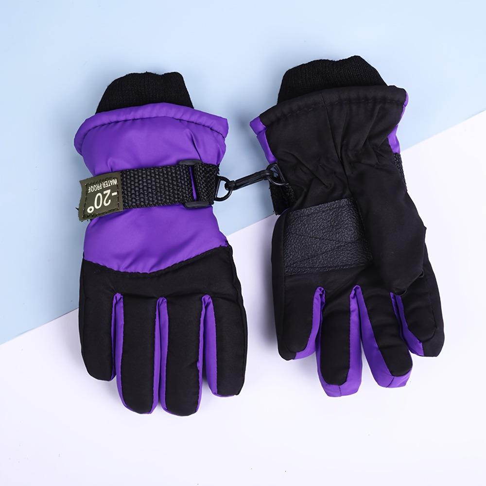 A Set of Kids' Ski Gloves Designed for Warmth During Winter Sports, Featuring an Elastic Wristband And a Zip Closure. Ideal for Children Aged Three And Older, Available in Eight Colors, Perfect for Skiing, Biking, And Outdoor Winter Activities