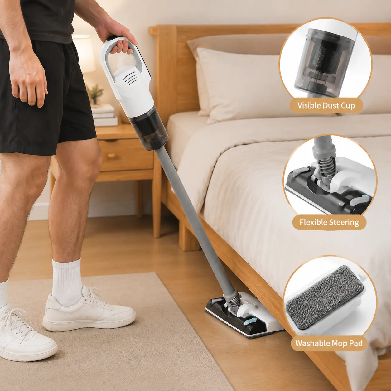 2-in-1 Cordless Stick Vacuum and Mop, Handheld Wet Dry Cleaner with 8500Pa Suction and Cartridge Filter for Hardwood Floors & Carpet, Mother's Day Gift, Cordless Vacuum Cleaner, Mother's Day Gifts Bulk, Handheld Vacuums