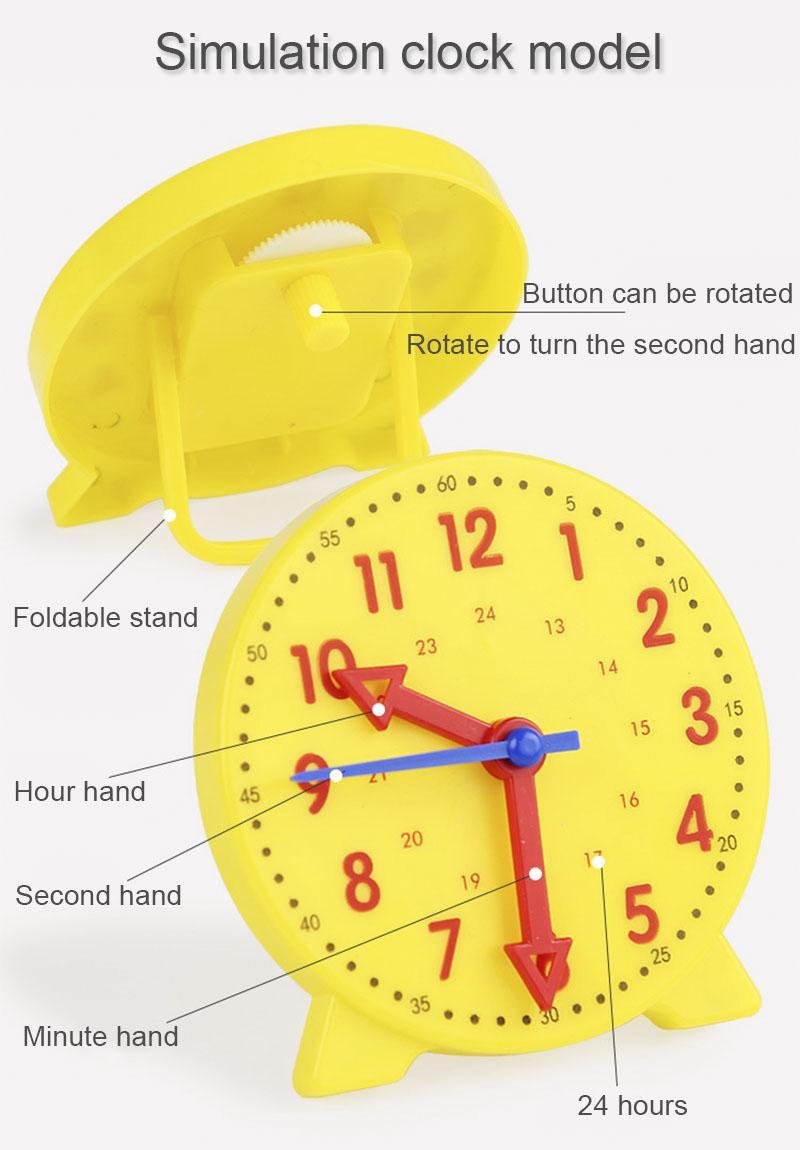 Montessori Wooden Clock Puzzle Toys Hour Minute Second Learning Preschool Cognitive Time Teaching Aid for Kids Early Education