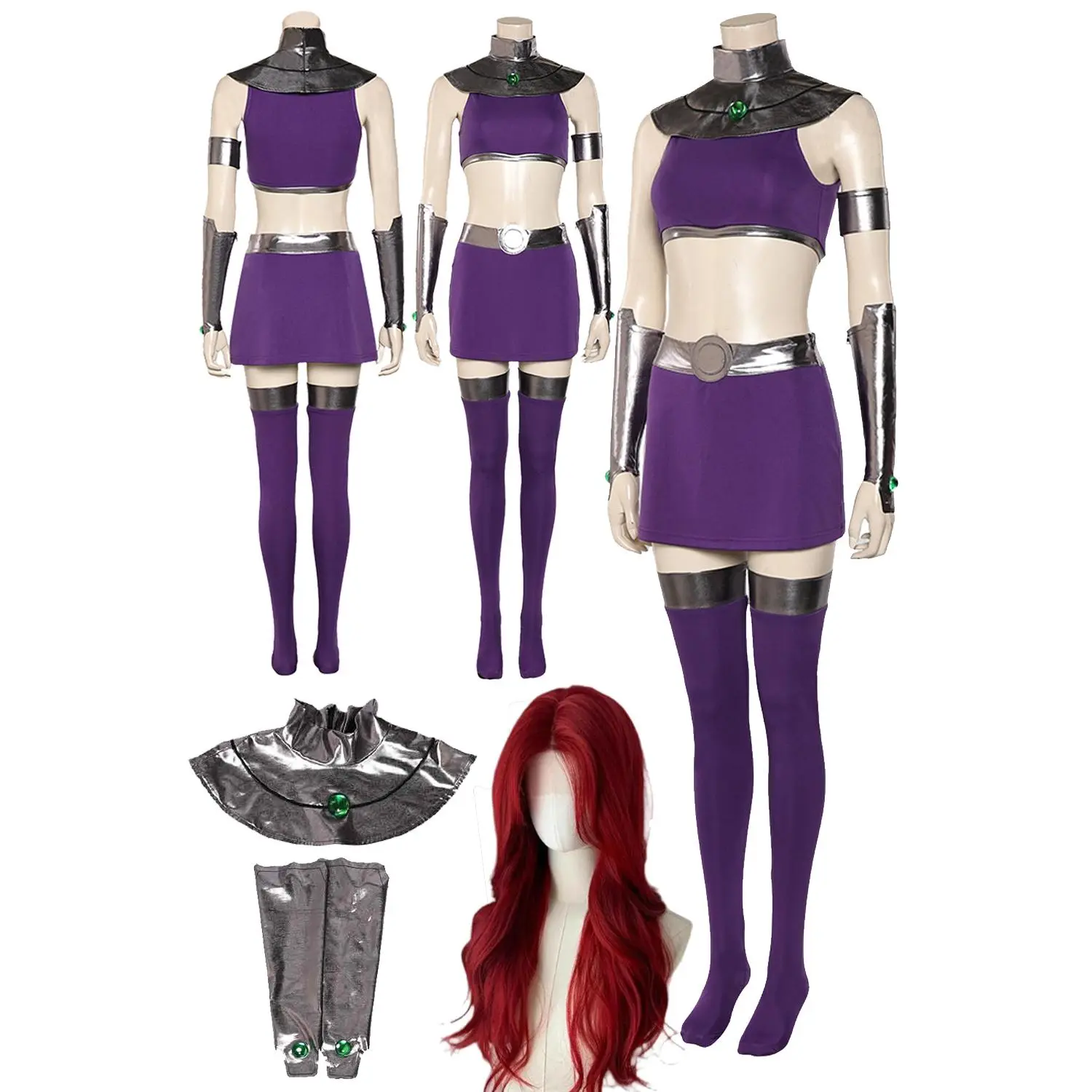 Princess Koriand'r Cosplay Role Play Cartoon Teen Cosplay Titan Starfire Costume Adult Women Fantasy Fancy Dress Up Party Cloth