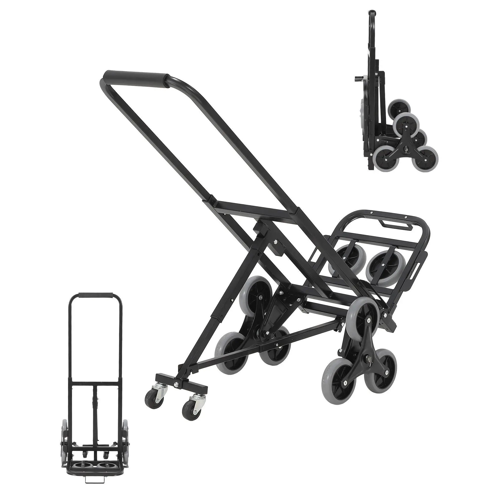 Gaomon Carbon Steel Heavy Load Climbing Cart - 6/10-Wheel, 330 LB Capacity, Folds Flat, 36L Organizer Bag Included, Ideal for Deliveries, Moving & Warehouses, Back-Saving Home Improvement Trolley