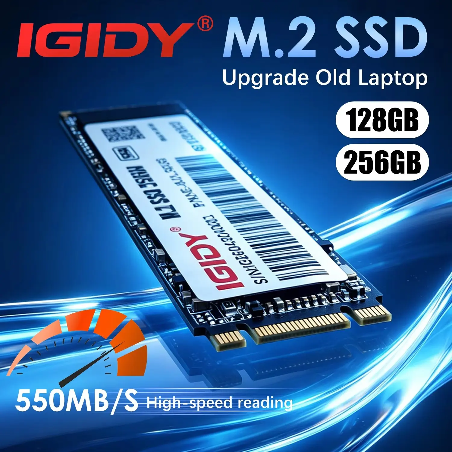M.2 SSD 256GB Internal Solid State Drive, Sata3 Ahci 550mb/s, Upgrade for Laptops and Desktops, 128GB/256GB Options