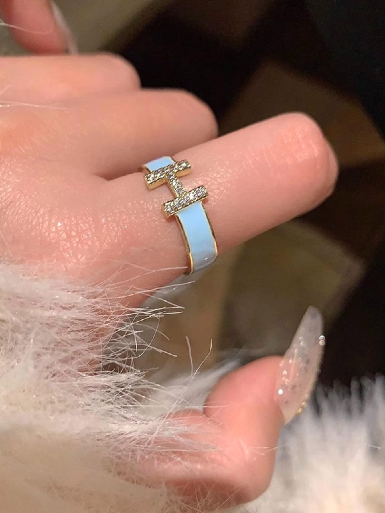 Letter Design Cuff Ring, Adjustable Open Ring, Fashion Jewelry Accessories for Women & Girls, Trendy All-match & Exquisite Jewelry for Birthday Gift, Alphabet Design Ring