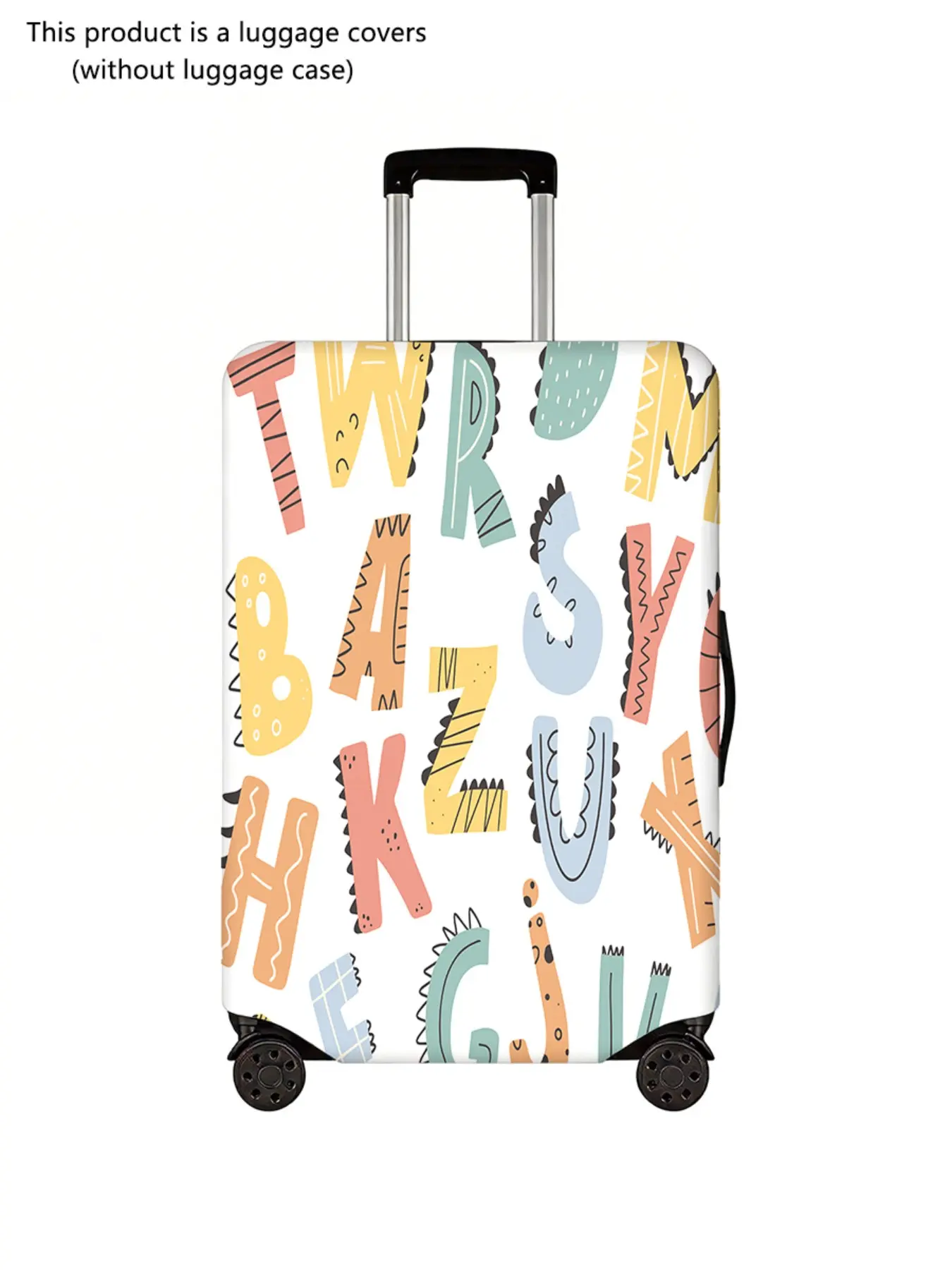 Artistic Letter Pattern Luggage Protector, Thick Dust Cover, Durable Elastic Material, Suitable for 18-32 Inch Luggage, Travel Essential, Luggage Accessories