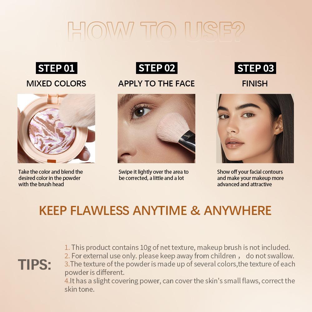 Multi-Effect Color Correction Palette, 1 Compact Multi-Shade Powder Disk with Fine Texture, Precise Concealer + Even Brightening + Long-Lasting Setting, All-in-One Foundation Makeup, Highlight Contour Palette, Travel-Friendly, Baked Bronzer