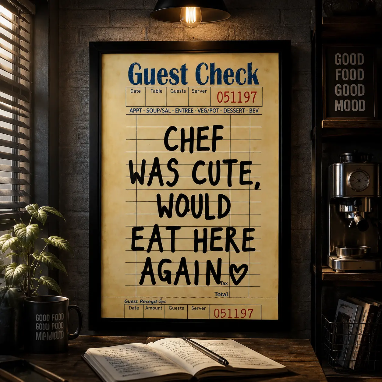 Kitchen Decor Chef Was Cute Wall Art Print Posters Wall Decor Dining Room Wall Prints Apartment Guest Check Prints AestheticCanvas Poster Wall Decor, Room Decorations, Funky Home Decor,bedroom canvas poster