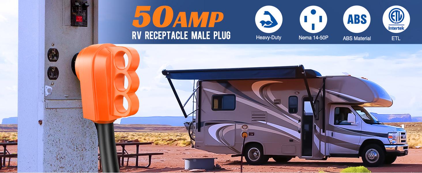 Nilight 50Amp RV Replacement Male Plug