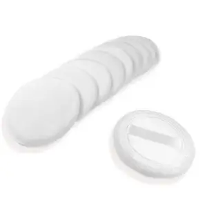 10Pcs 2.36 Inch White Cotton Powder Puffs Soft Makeup Pads with Ribbon for Loose Powder and Foundation