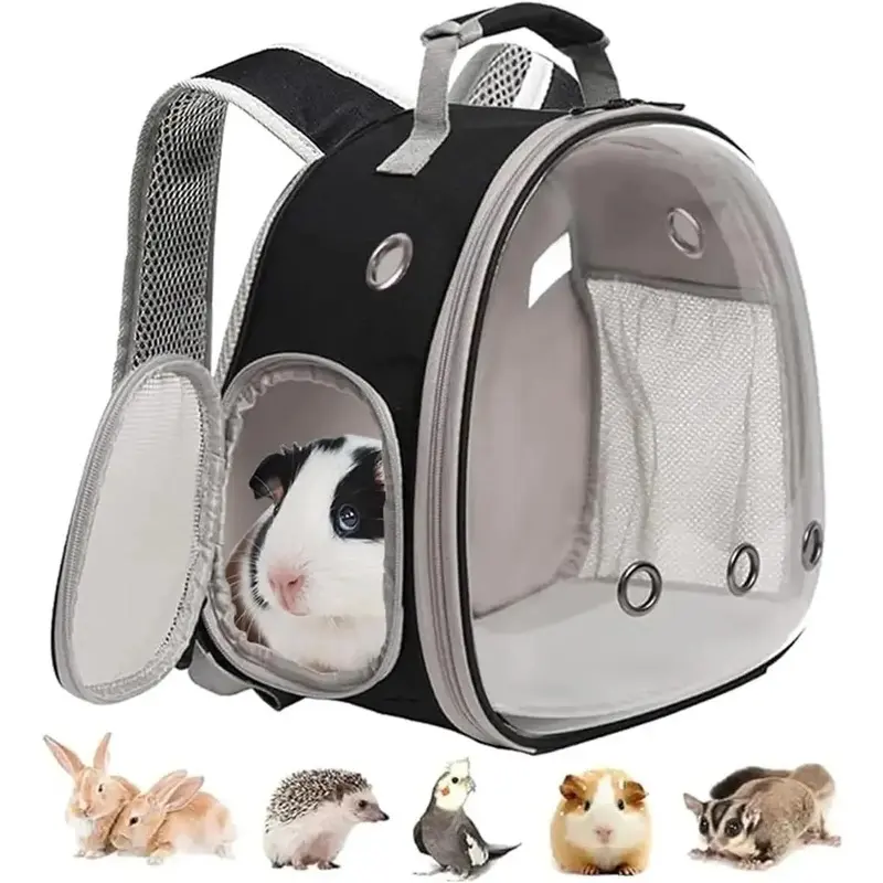 Animal Carrier Backpack - Space Capsule Bubble Window, Small Synthetic Mesh Carrying Bag for Guinea Pig, Bird
