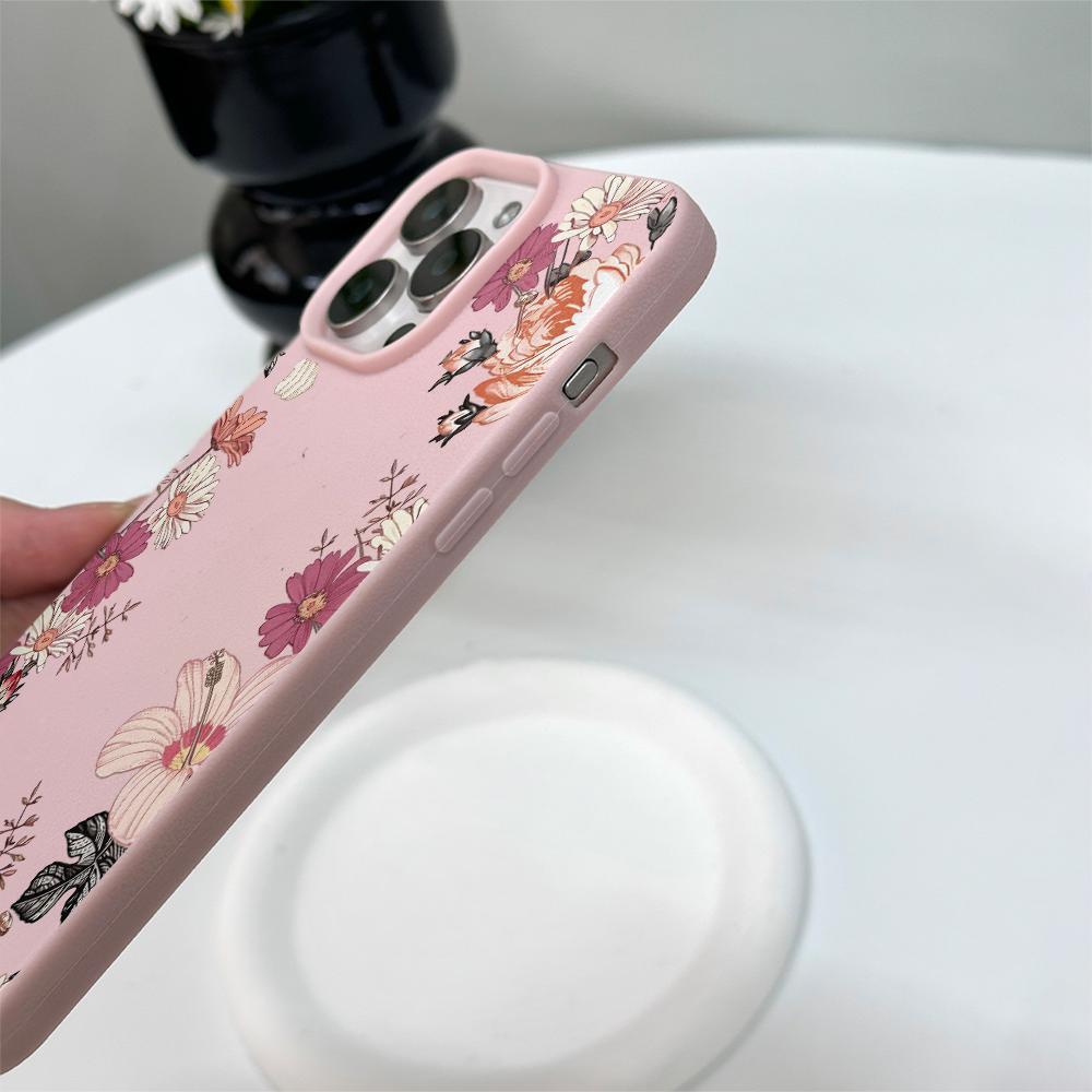 Floral Pattern iPhone Case for iPhone 11/12/13 Pro Max/14/15/16 Plus, Simple and Creative Design, Durable and Stylish Protection