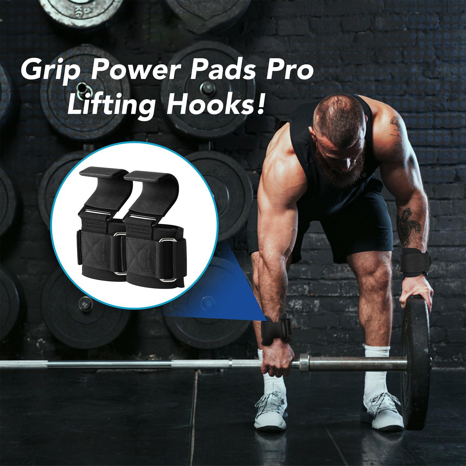 Weight-Lifting Hooks, 1 Pair 5mm Thick Wrist Padding, Weight Lifting Grips for Powerlifting, Shrugs & Rows, Gym Lifting Straps with Pull-Up Hooks