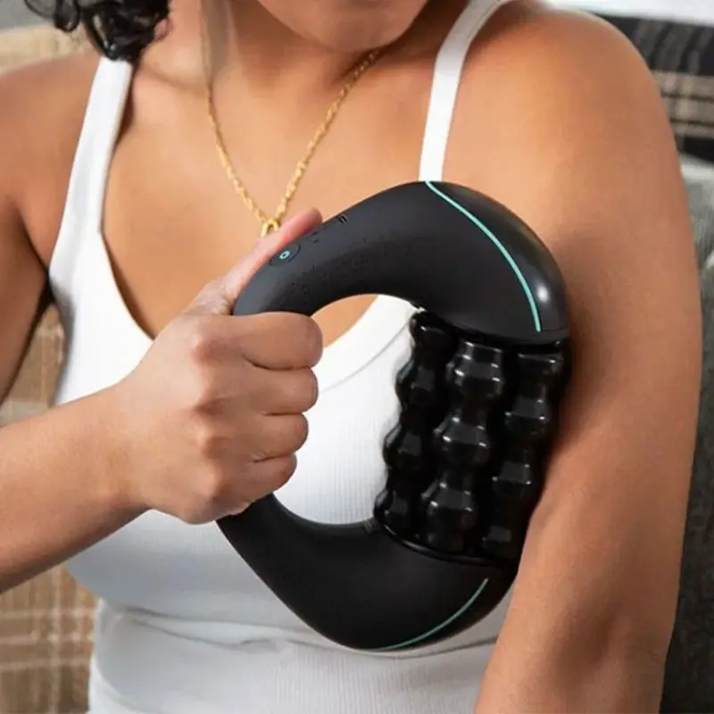 Electric Roller Impact Massager, Portable Rechargeable Handheld Massage Tool, Ideal for Arms, Legs, Back, Shoulders, Full Body Relief