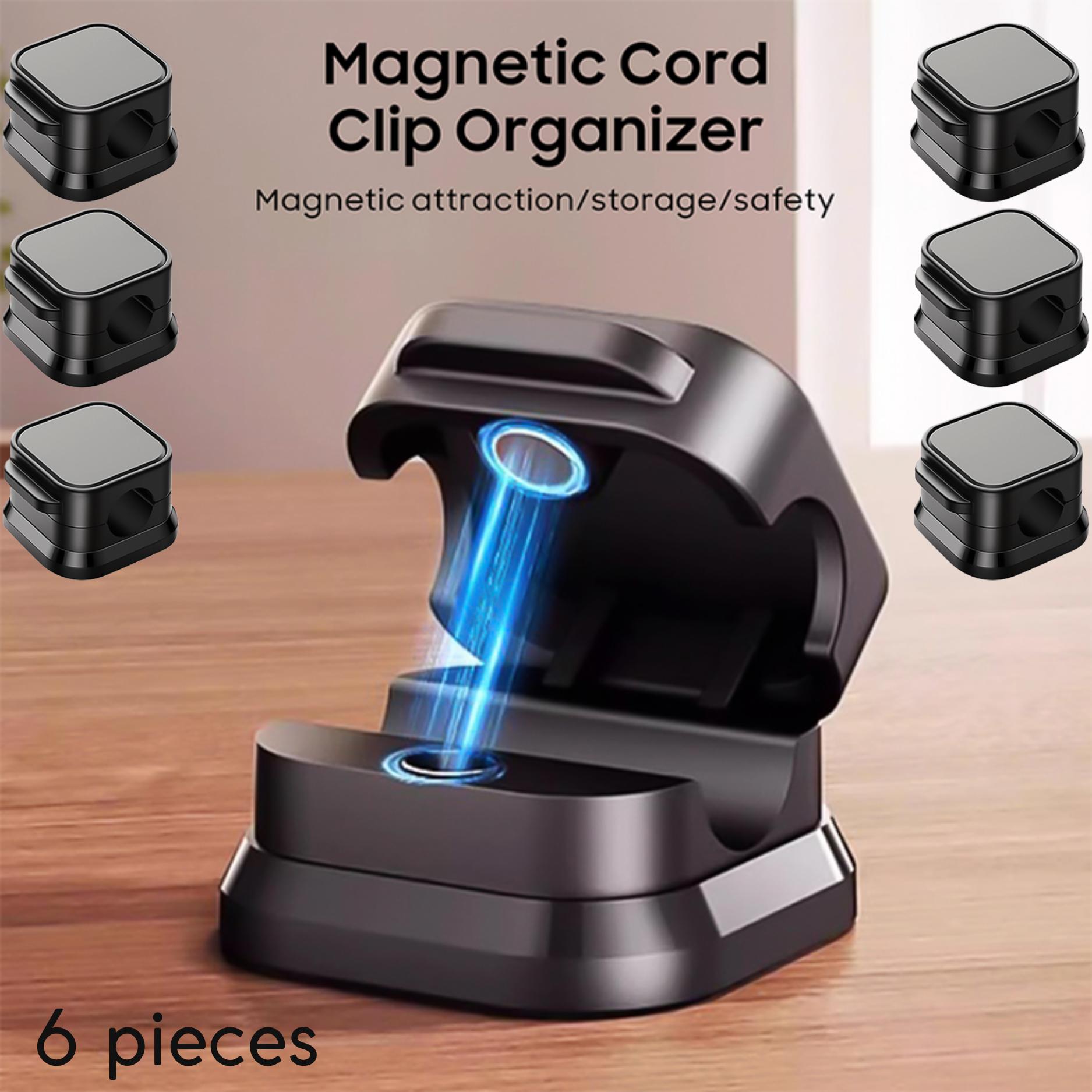 6 Pack Magnetic Cable Clips Cord Holder| Adhesive Wire Keeper| Organizer for Home, Office, Phone, Car & Wall Cable Management