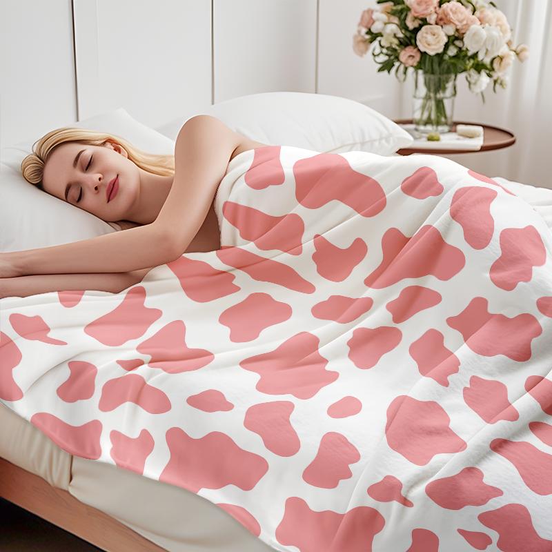 Cow Print Blanket Collection – Hot Pink Black Light Pink Turquoise Western Farm Animal Pattern Ultra Soft Cozy Plush Fleece Throw Blankets Perfect For Cowgirl Aesthetic, Country Home Decor & Farm Lovers