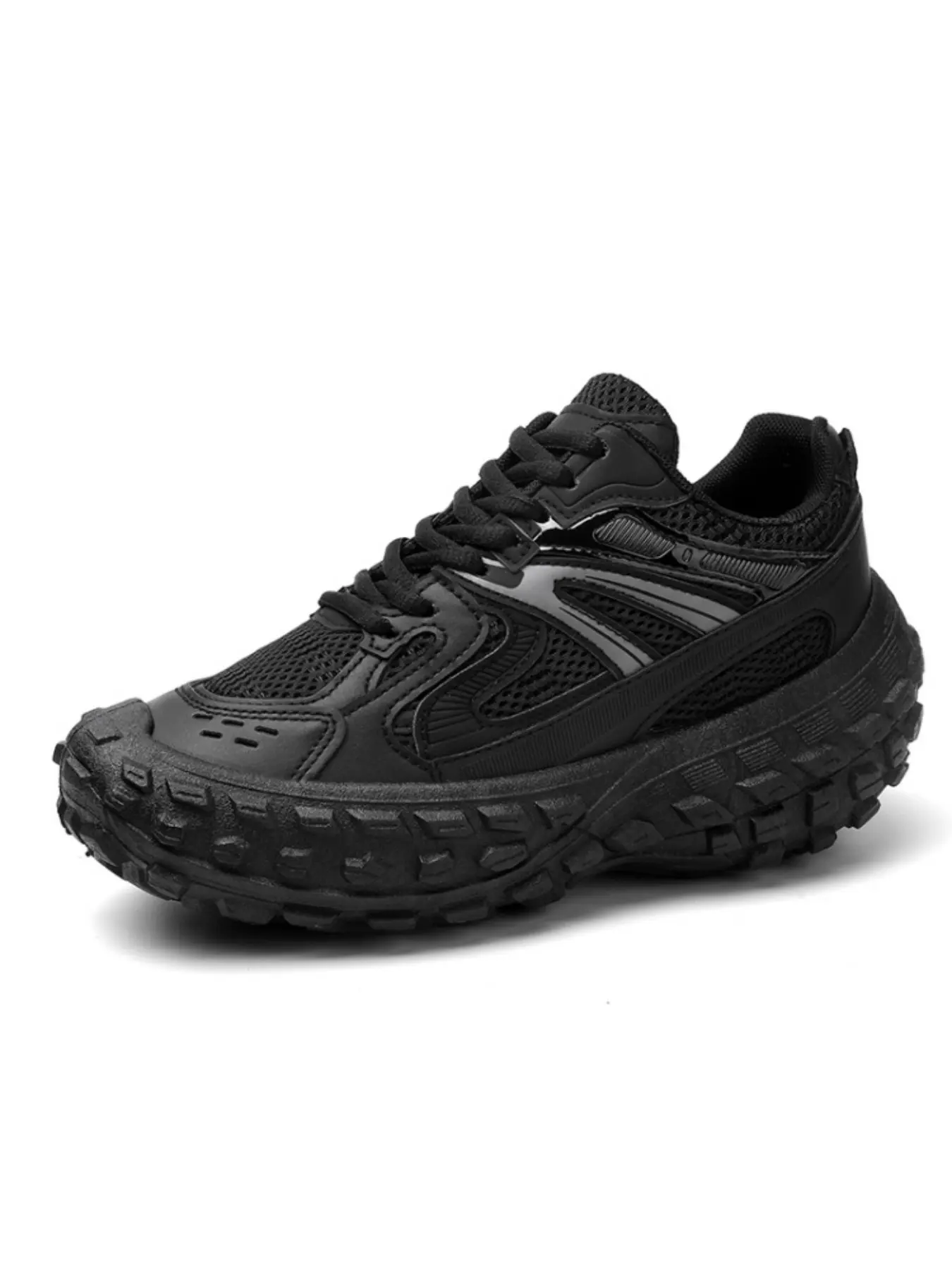 Men's Tire Shoes Mesh Thick Sole, Breathable Flyknit Slip-On Sneakers, Lightweight Casual Athletic Fitness Running Shoes for Outdoor/gym Use