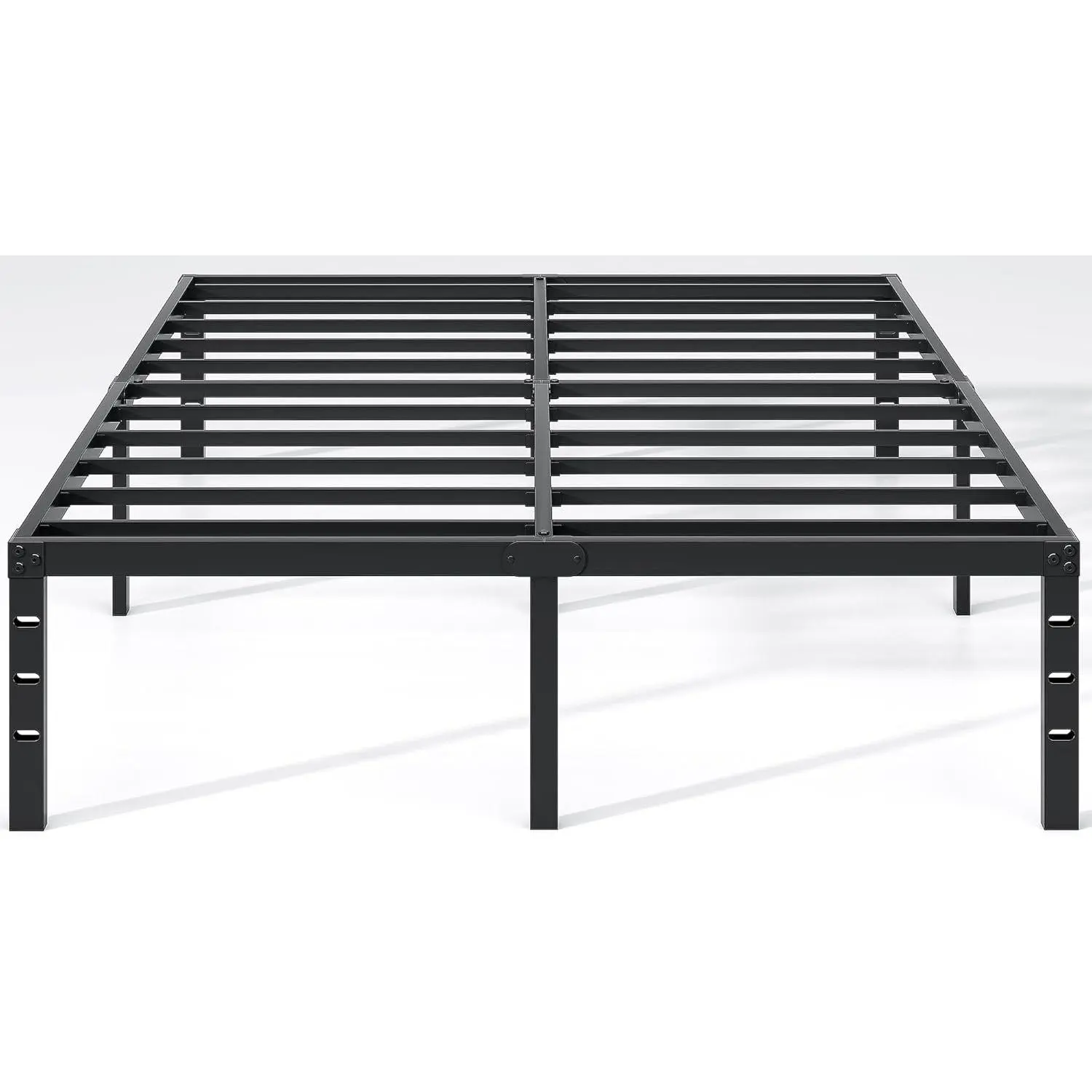 Metal Bed Frame,Queen Size Bed Frame with Storage Space,14 Inch |   Heavy Duty Sturdy Mattress Foundation,Easy Assembly,No Box Spring Needed, Black