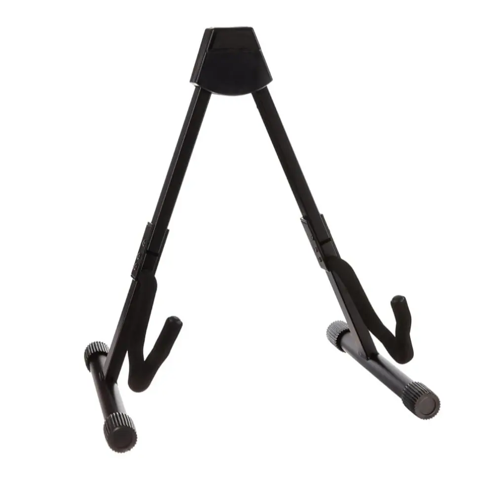Portable Adjustable Folding Guitar Stand, Suitable for Electric and Acoustic Guitars, A-Frame, Full Assembly, Foam Padding, 8.66x15.16x3.74 Inches