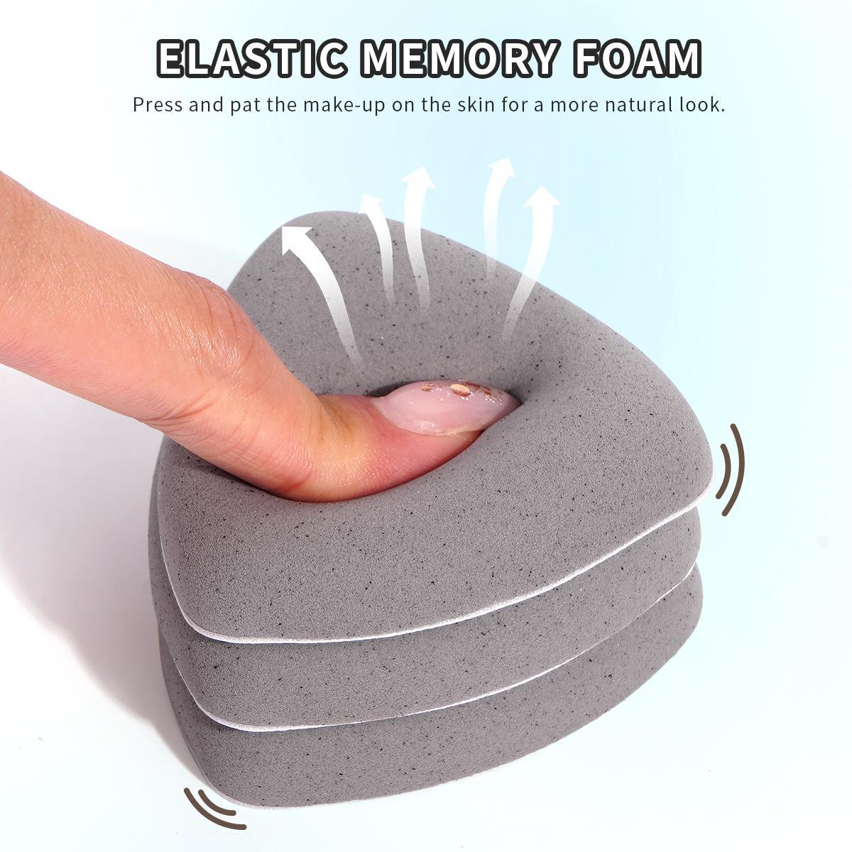 MAANGE 4pcs Bamboo Charcoal Marshmallow Air Cushion Puff with Storage Box, Triangle Puff, Powder Puff for Liquid, Cream, Foundation and Powder, Makeup Accessories Gifts for Friends