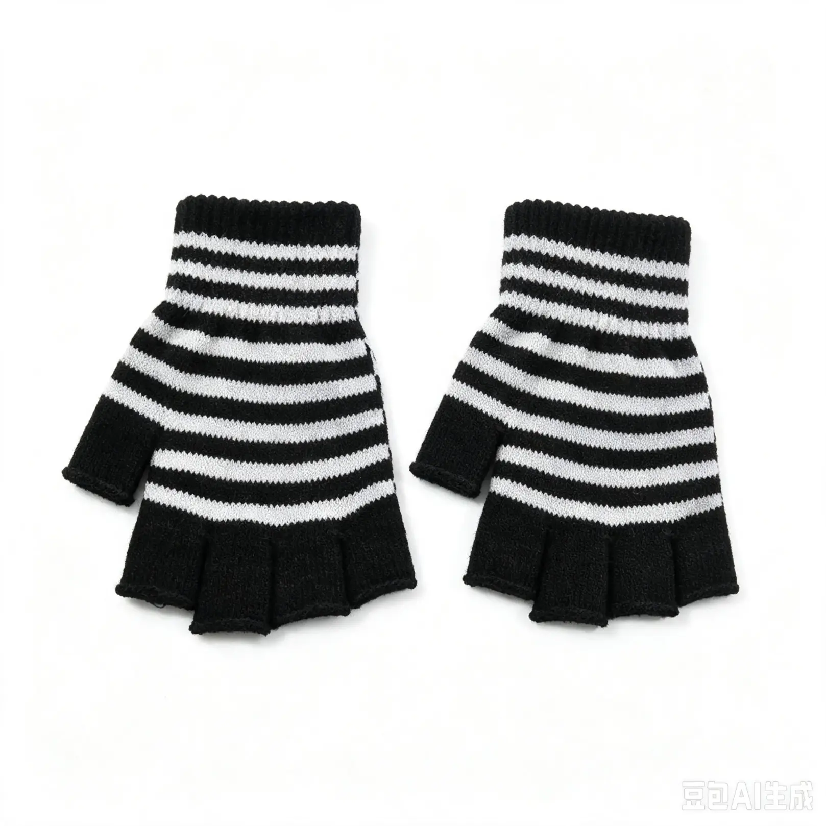 3 Pcs Acrylic Striped Fingerless Gloves, Soft Knit Half Finger Warm Hand Covers, Lightweight Breathable Typing Mitts, Flexible Non-restrictive Accessories For Office Work, Writing, Gaming & Daily Casual Wear