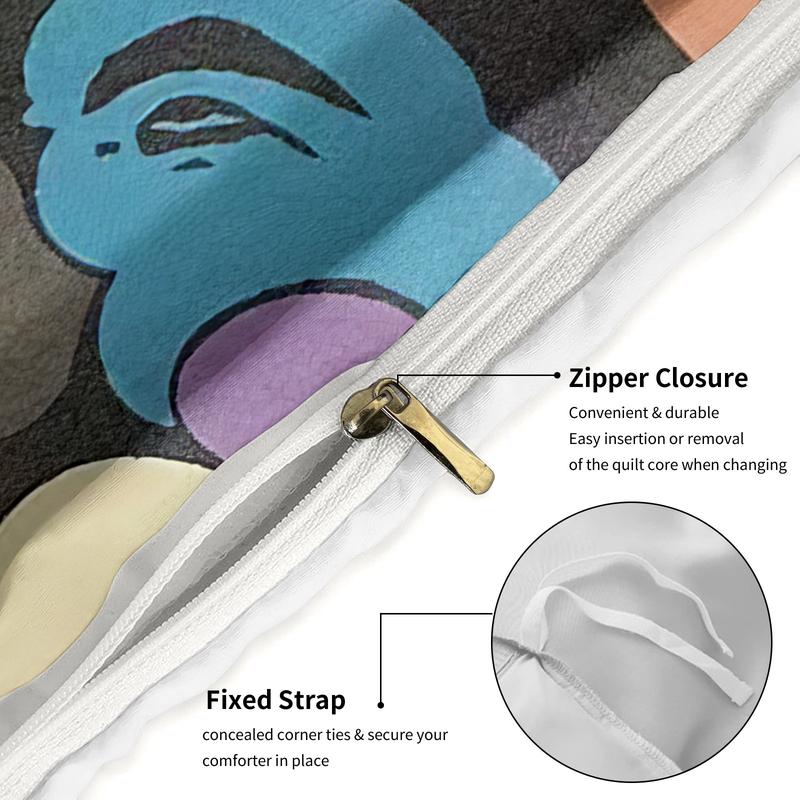 BAPE Multi-Color Camo Kids 3-Piece Bedding Set, Soft & Durable Fabric, Playful Rainbow Camouflage Print, Street Style Bedroom Decor for Kids, Ideal Gift for Young Streetwear Enthusiasts