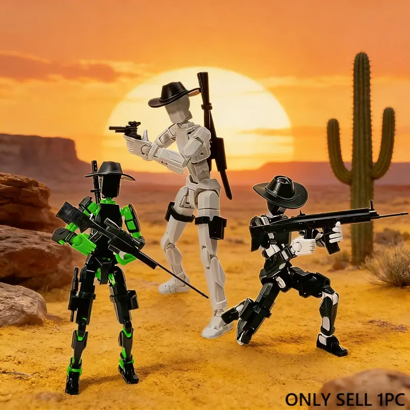 Assembly Complete Cowboy T13 Action Figure Set, Titan 13 Realistic Doll, Full Joint Movement, Stop Motion Animation, Perfect Gift, Articulated Figures